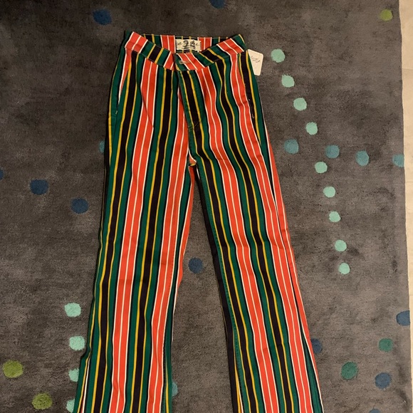Never been worn Free People Colorful Striped flare jeans size 24 - Picture 2 of 6